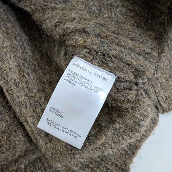 Tribal Knit Cardigan Cropped Long Balloon Sleeve Single Button Closure Collar - Picture 8 of 12